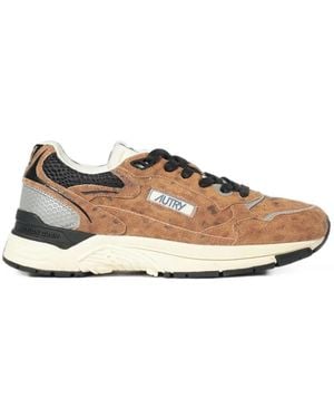 Autry Hyperway Leopard-Print Paneled Sneakers - White