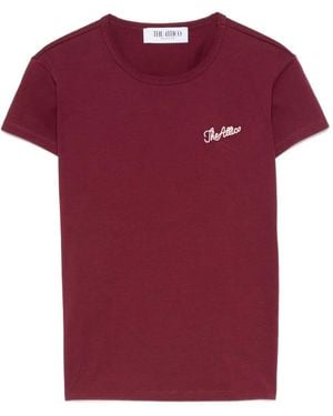 The Attico T-Shirt mit Logo-Stickerei - Rot