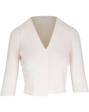 Lafayette 148 New York Cropped Knitted Top - White