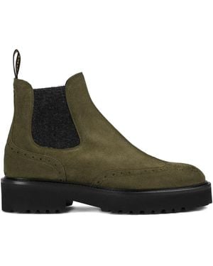 Doucal's Brogue-Detail Chelsea Boots - Brown