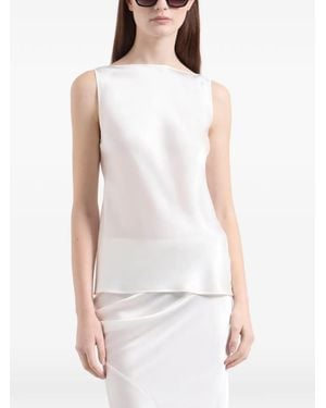 Nina Ricci Draped-Back Silk Top - White
