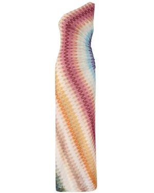 Missoni Zigzag One-Shoulder Dress - White