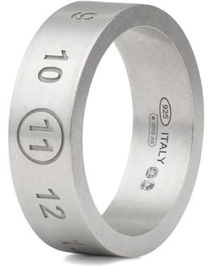 Maison Margiela Engraved Numeric-Sequence Ring - Grey