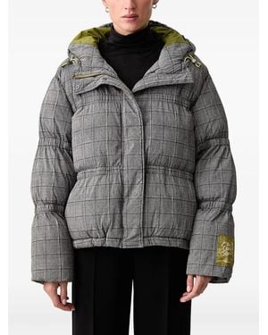 Scotch & Soda Check-Print Puffer Jacket - Grey