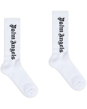 Palm Angels Calcetines con logo en jacquard - Blanco