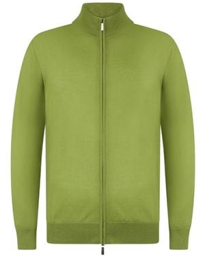 Moorer Casoni-Mll Zip-Up High-Neck Cardigan - Green