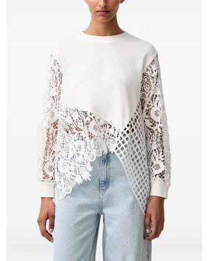 AllSaints Malorie Asymmetric-Hem Sweatshirt - White