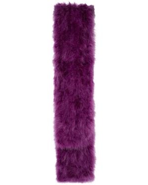 Yves Salomon Bufanda con detalle de plumas - Morado