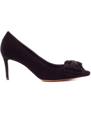 Roberto Festa Flowy Bow-Detail Velvet Court Shoes - Purple