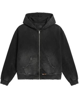 Paura Arabica Faded-Effect Full-Zip Hoodie - Black