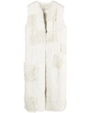 Chloé Patchwork Shearling Gilet - White