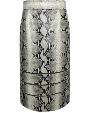 KHAITE Jupe Mi-Longue Isla En Cuir - Grey