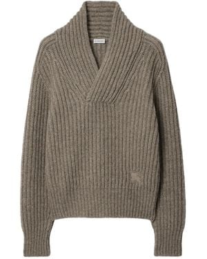 Burberry Shawl-Collar Sweater - Brown
