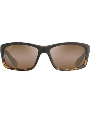 Maui Jim Kanaio Coast Zonnebril Met Rechthoekig Montuur En Schildpadschild Design - Bruin