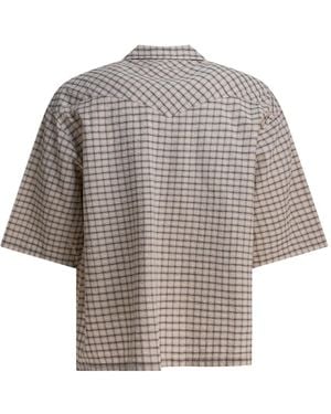 Kapital Plaid-Pattern Short-Sleeve Shirt - Grey