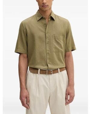 Marc O' Polo Short-Sleeve Chest-Pocket Shirt - Green