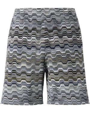 Missoni Gestrickte Bermudas Mit Zickzack - Grau