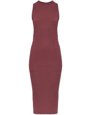 Issey Miyake Sleeveless Pleated Midi Dress - Purple
