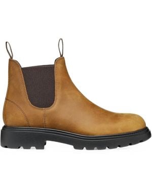 Geox Slip-On Paneled Boots - Brown