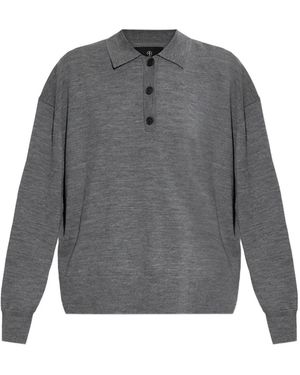 Anine Bing ボタンポロシャツ - グレー