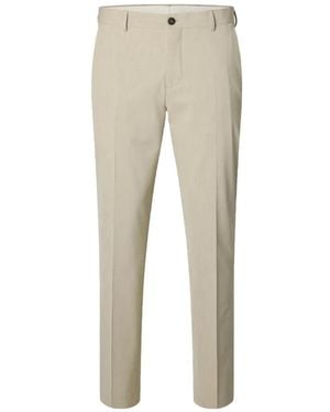 SELECTED 175 Belt-Loops Trousers - Natural