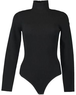 Michael Kors Ribbed-Knit Turtleneck Bodysuit - Black