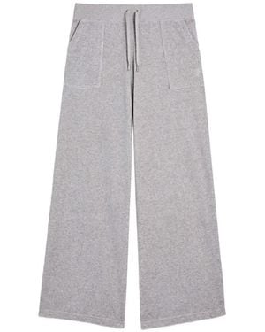 Juicy Couture Wide-Leg Velour Track Trousers - Grey