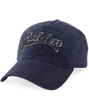 Golden Goose Baseball Cap With Golden Logo Embroidered - Blue