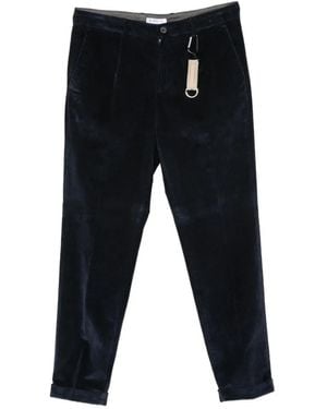 Manuel Ritz Pleated Corduroy Pants - Blue
