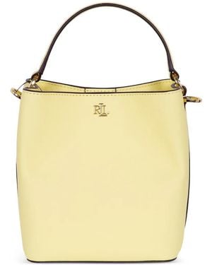 Ralph Lauren Small Reese Logo-Plaque Bucket Bag - Yellow