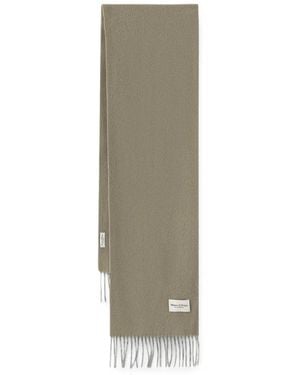 Marc O' Polo Fringed Logo-Patch Scarf - Natural