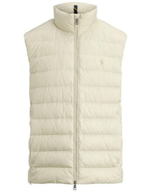 Polo Ralph Lauren Gilet Pony Trapuntato Impermeabile - Bianco