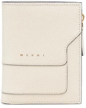 Marni Logo-Stamp Leather Wallet - Natural