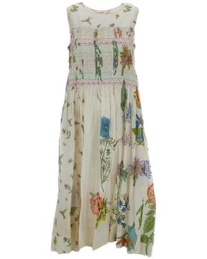 Injiri Rosa Midikleid Mit Blumenprint - Grün