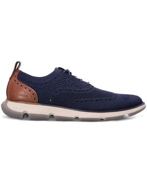 Cole Haan Baskets Lacées À Détails De Perforations - Bleu