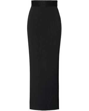 Elisabetta Franchi Satin-Detail Long Skirt - Black