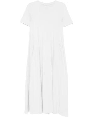 Ecoalf Vestido Largo De Manga Corta - Blanco