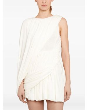 Giambattista Valli Vestido corto largo drapeado - Blanco