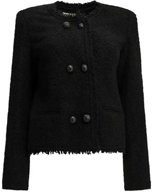 Isabel Marant Suely Frayed-Edge Jacket - Black