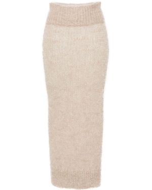 Blumarine Brushed Maxi Skirt - Natural