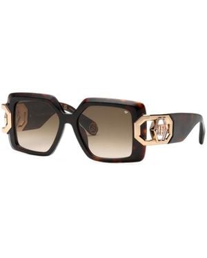 Philipp Plein Hera Tortoiseshell-Effect Oversized-Frame Sunglasses - Brown