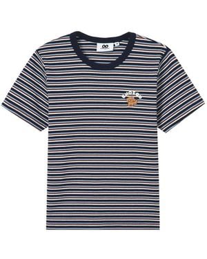 Chocoolate T-Shirt En Coton À Rayures Et Imprimé Graphique - Blue