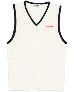 Miu Miu Cashmere Gilet - Natural