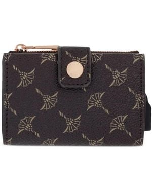 Joop! Cortina C-Four Monogram-Print Press-Stud Wallet - Black
