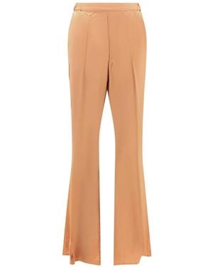 Mes Demoiselles Elasticated-Waist Flared Trousers - White