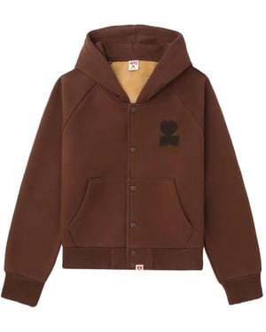 A Bathing Ape Heart-Applique Hoodie - Brown