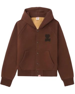 A Bathing Ape Heart-Applique Hoodie - Brown