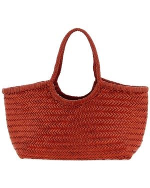 Dragon Diffusion Large Nantucket Woven-Leather Tote Bag - Red