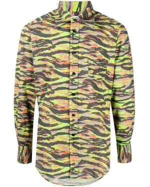 ERL Zebra-Print Cotton Shirt - Green
