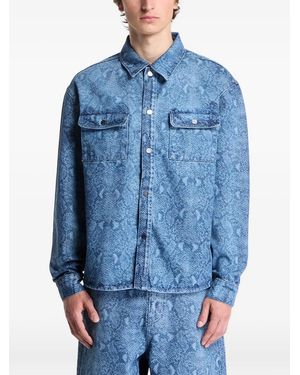 Daily Paper Camisa Vaquera Snake Laser Rahul - Azul